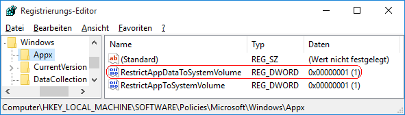 RestrictAppDataToSystemVolume