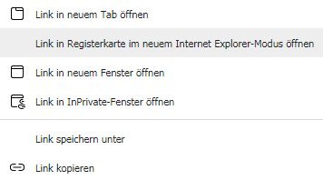 Link in Registerkarte im neuem Internet Explorer-Modus öffnen