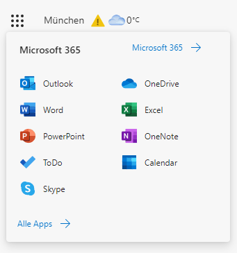 App-Startfeld