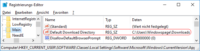 Default Download Directory