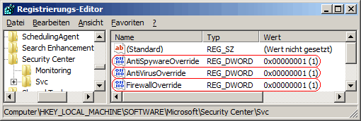 AntiSpywareOverride, AntiVirusOverride, FirewallOverride