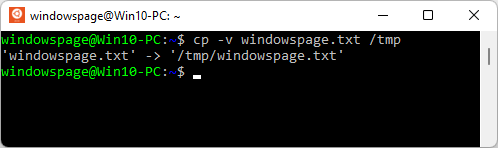 cp -v windowspage.txt /tmp