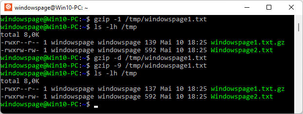 gzip -1 /tmp/windowspage1.txt