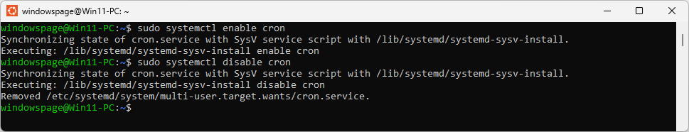 sudo systemctl enable cron