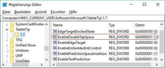 EnableDoubleTapSpace
