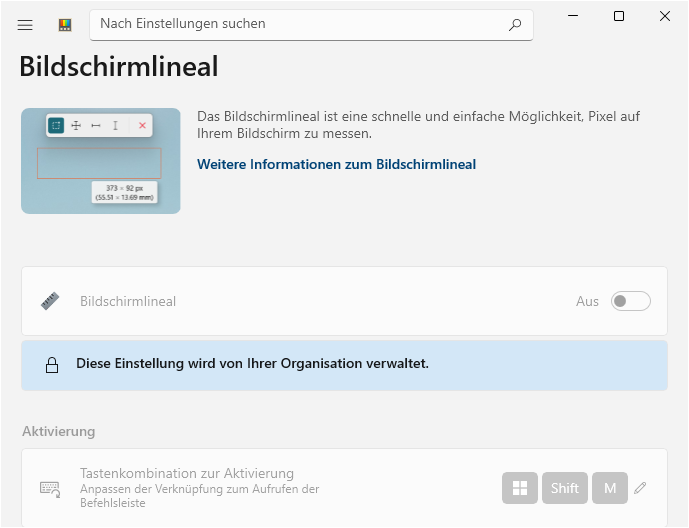 "Bildschirmlineal" ("Screen Ruler")