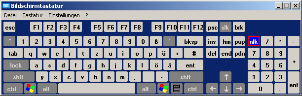 Bildschirmtastatur Windows 2000