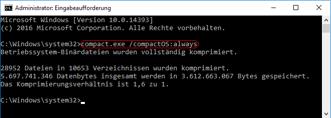 compact.exe /CompactOS