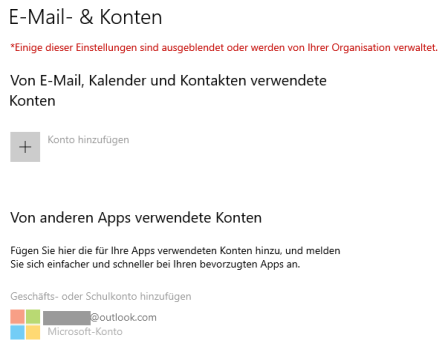 E-Mail- und Konto