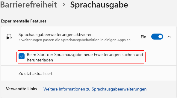 Sprachausgabeerweiterungen