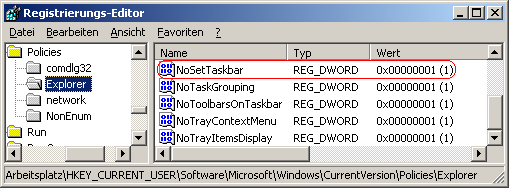 NoSetTaskbar