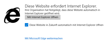 Diese Webseite erfordert Internet Explorer