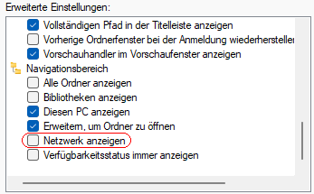 Ordneroptionen