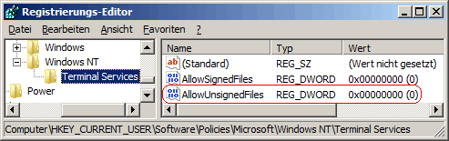 AllowUnsignedFiles