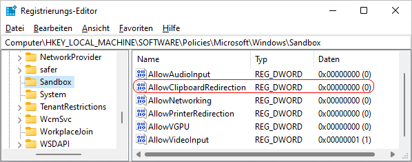 AllowClipboardRedirection
