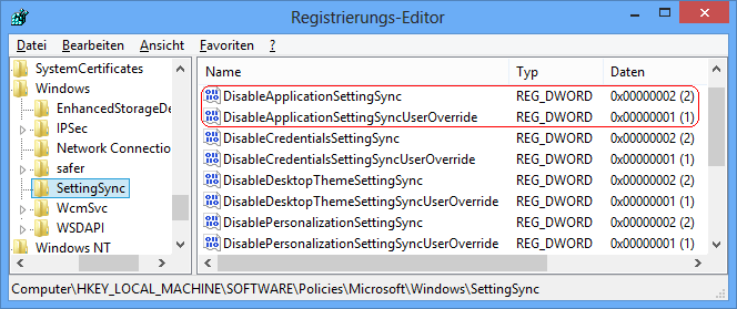 DisableApplicationSettingSync