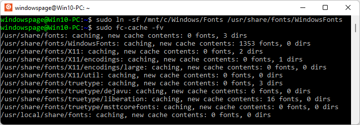 sudo fc-cache -fv