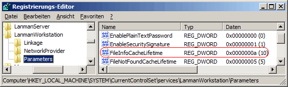 Windowspage Netzwerkfreigaben Schwellwert Der Zwischenspeicherung 