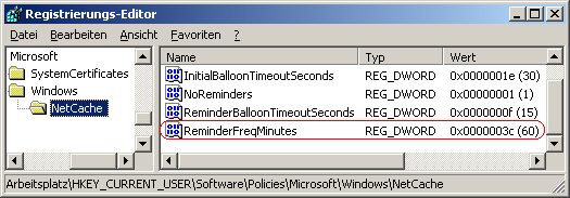 ReminderFreqMinutes