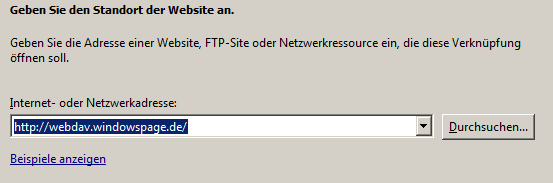 WebDAV - Einrichtung