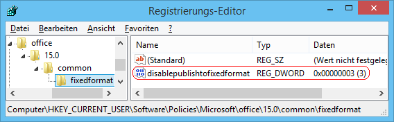 DisablePublishToFixedFormat