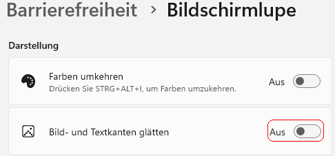 Bild- und Textkanten gl&auml;tten