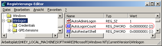 AutoLogonCount