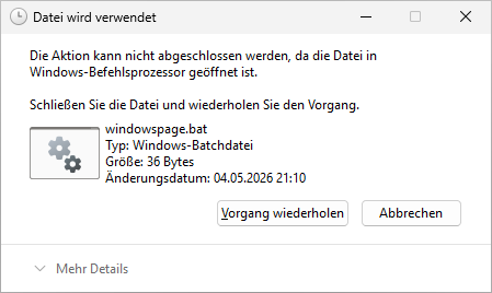 Datei wird verwendet
