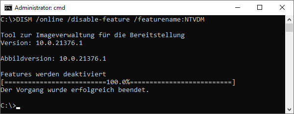 DISM /online /disable-feature /featurename:NTVDM