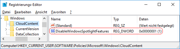 DisableWindowsSpotlightFeatures