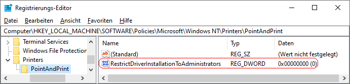 RestrictDriverInstallationToAdministrators