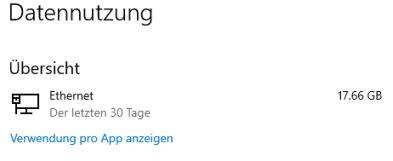 Windowspage Netzwerk Aufzeichnung Der Datennutzung